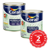 Kit 2 Tinta Coral Azulejos Renova B. Água Epóxi 900ml Branco