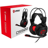 Auriculares Para Juegos Msi Ds502 Color Negro Y Rojo