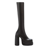 Botas Negras Bratz Doble Plataforma Cuero Elastizado