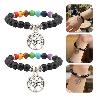 KRELVIXOS 2pz Pulsera De Los 7 Chakras Con Árbol De La Vida Para Meditación Y Relajación Regalo Para Mujeres Hombres | MercadoLibre