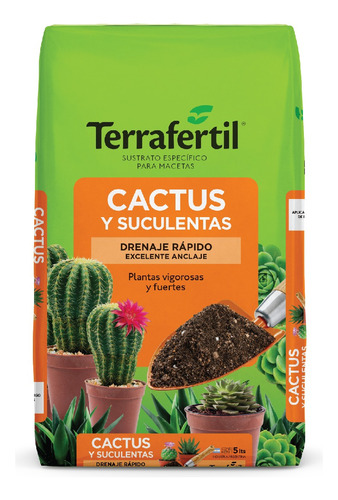 El Sustrato Cactus Y Sucuclentas Terrafertil 5l Valhalla 