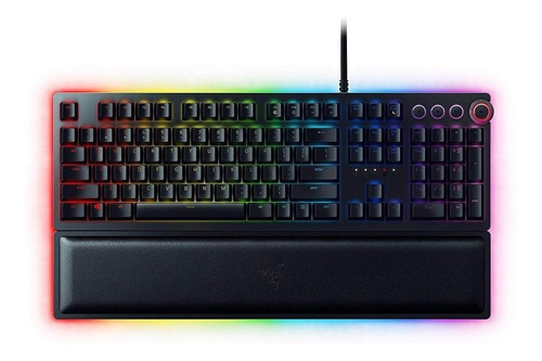 Teclado Gamer Razer Huntsman Elite Qwerty Inglés Us Color Negro Con Luz Rgb