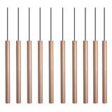 Kit 10 Pendente Luminária Tubo Cobre Rose Gold 50 Cm