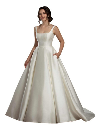 Vestido De Noiva Simples Com Cauda Modelo Priscilla