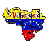 Imã Venezuela Com Mapa, Bandeira, Cidades - Imã De Geladeira