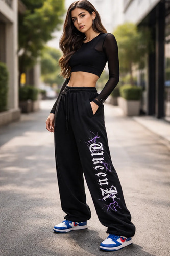 Pantalones Joggers De Calle Con Estampado - Hiphop Casual