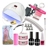 Kit Alongamento De Unha Gel + Tips Lixadeira Bivolt Completo