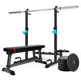 Pack Barra Olímpica + 100 Kg + Banca 300 Kg + Squat Jx-855