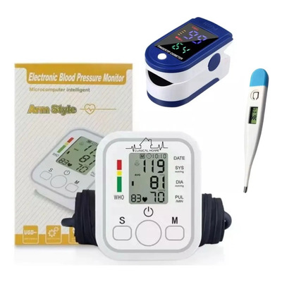 Aparato Para Checar La Presion Kit Oximetro Termo Digital Color Blanco | MercadoLibre