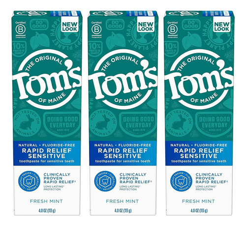 Toms Pasta De Dientes Sin Fluor X3 Tom's Pasta Dental