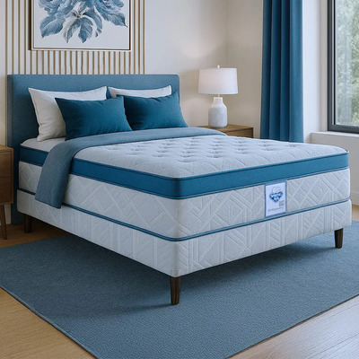 Colchón Queen Size Ortopédico Más Box Spring Air Blend Sp Color Azul | Meses sin interés