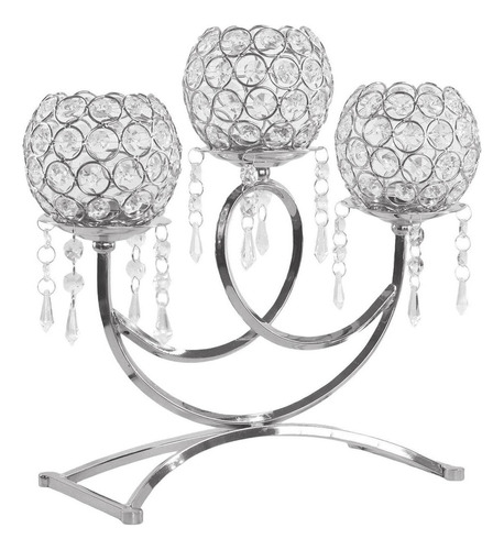 1 3 Arms Crystal Candlestick Tea Light Candelabra