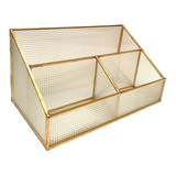 Organizador De Vidrio Gold Rectangular 25*13*12 Cm