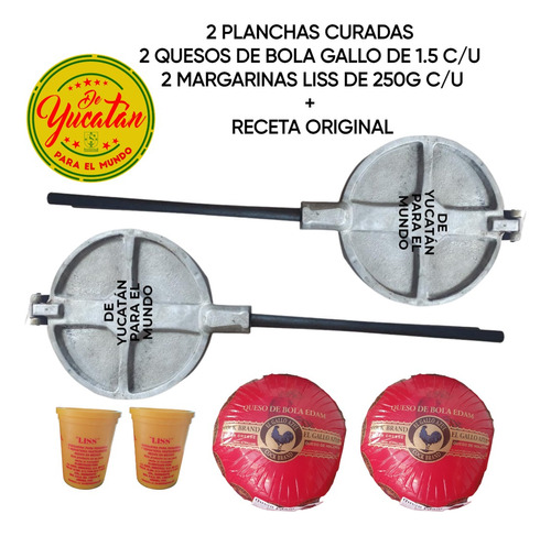 2 Planchas Marquesitas Curada Y Receta + 2 Quesos Y 2 Liss