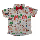 Camisa Fazendinha Animais Fazenda Bichinhos Infantil  Menino