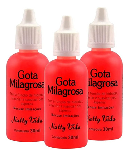 Kit Com 03 Unidades De Gota Milagrosa Para Pés  Natty Vida