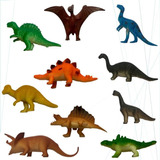 Dinossauro Miniatura Brinquedo De Plastico Com 10 Peças