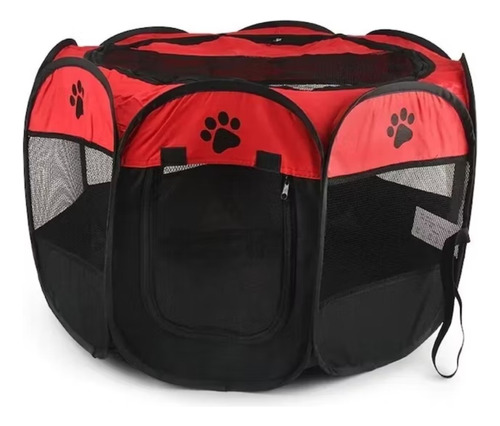 Corral Para Mascota Perro Gato Roedores Talla S Rojo