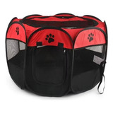 Corral Para Mascota Perro Gato Roedores Talla S Rojo