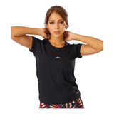 Remera Dry Fit Mujer Running Deportiva Ciclismo Fitnessnegro