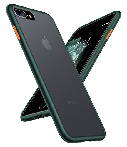 Funda Para iPhone 8 Plus Slim De Silicona Color Verde Negro