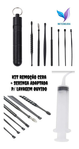 Kit Removedor De Cera De Ouvido+seringa Adaptada P/lavagem 