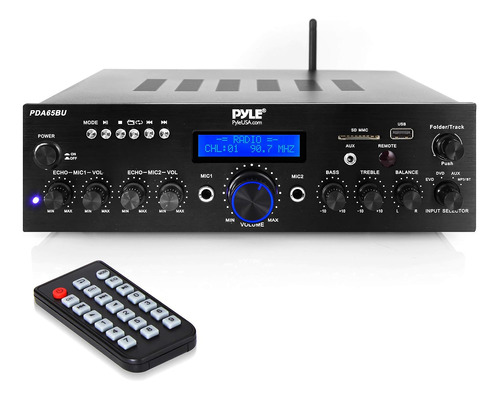 Amplificador Pyle 200w, Doble Canal, Usb, Aux, Mic In