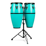 Set De Congas Lp Con Soporte, Color Sea Foam, 10 Y 11 Pulgad