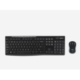 Combo Teclado E Mouse Sem Fio Logitech Mk270 Usb Abnt2 Preto