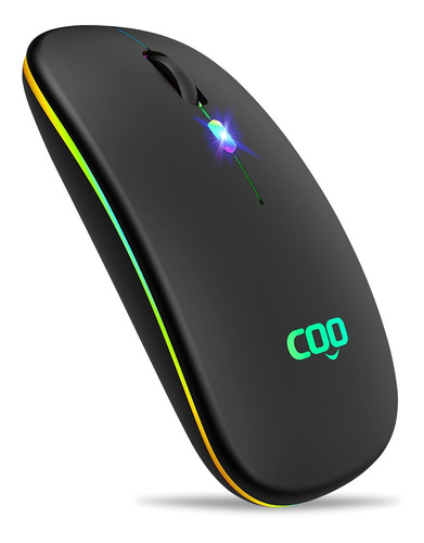 Coo Mouse Inalámbrico, Led Delgado De Modo Dual (bluetooth.