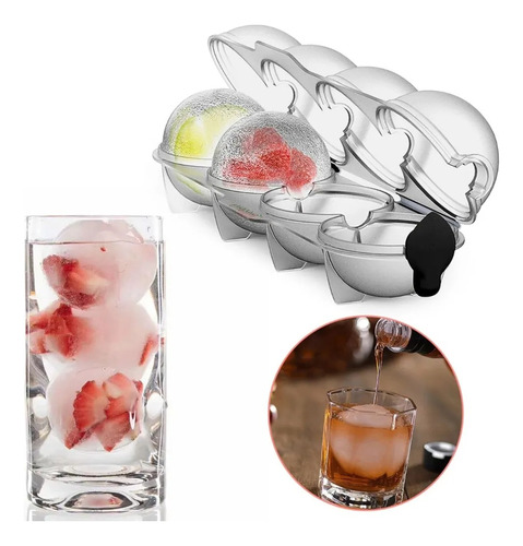 Molde Hielera Esfera Redondo Pack 4 Bolas Bar Verano Tragos 