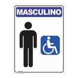 Placa De Sinalização Banheiro Masculino Acessível Pcd 2
