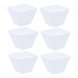 Set X 6 Mini Bowl Cuadrado Blanco Oxford 8 Cm Porcelana