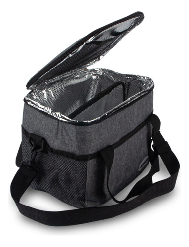 Lunchera Bolso Termico Gris Portatil Rectangular