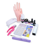 Kit Para Práctica De Uñas Acrilicas + Mano De Práctica 