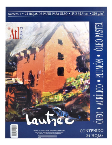 Block Papel Pintura Óleo Lautrec Atl 25x32.5 Cms 24h