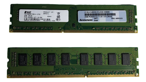 02 Memória 2gb Ddr3 1066mhz Pc3-8500u Total 4gb Intel Amd