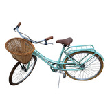 Bicicleta Vintage De Paseo Rodado 26 Color Turquesa 