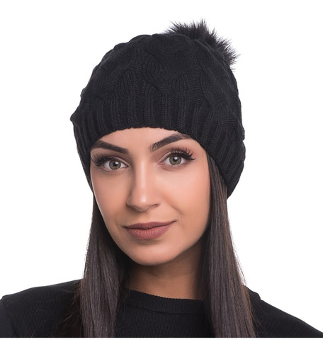 Touca Gorro Beanie Boina De Lã Pompom De Pele Diversas Cores