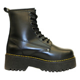 Botas Piel Plataforma Jadon Negras Goth Rock Punk Martens