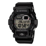 Reloj De Pulsera Casio G-shock Gd-350 De Cuerpo Color Negro, Digital, Para Hombre, Fondo Gris, Con Correa De Resina Color Negro, Dial Negro, Subesferas Color Negro Y Plateado, Minutero/segundero Negro