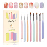 Gaoy 8 Cepillos De Uñas Para Decoración De Uñas, Herramienta