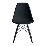 Silla De Comedor Sin Brazos Negra Estilo Eames Con Piernas