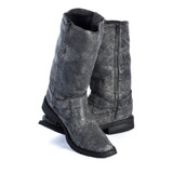 Botas Guerrerobiker Biker Vaqueras Color Gris Oscuro