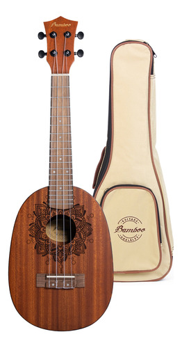 Ukelele Concierto Bamboo Diseño Prana Con Funda Acolchada