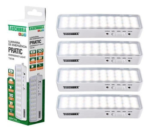 Kit 4 Luminária Led Emergencial 6 Horas De Duração Discreta