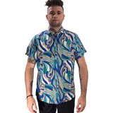 Camisas Hawaiana Rotula Hombre Manga Corta 38 Al 48 