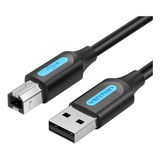 Cable Usb A Tipo B Vention Para Impresora Y Escaner 1.5m Color Negro