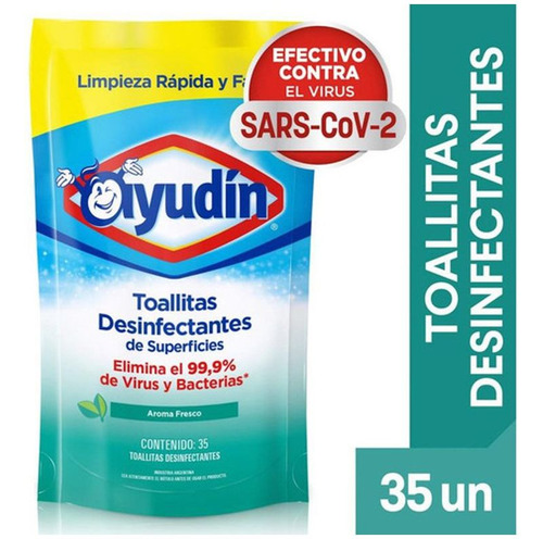 Toallitas Desinfectantes Ayudin Aroma Fresco 65 Unidades 