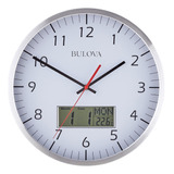 Reloj De Pared Bulova C4810 Manager, Plateado